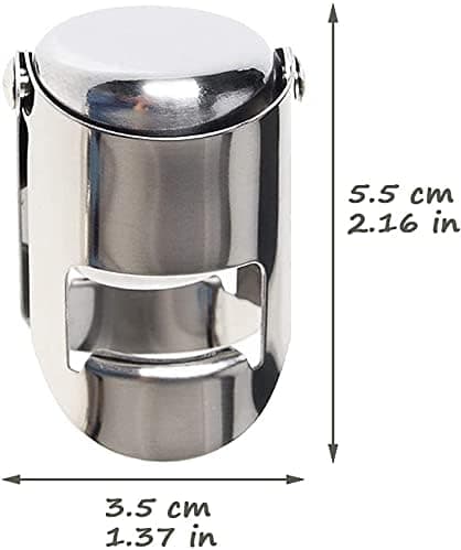 4 stk. Champagne Stopper, Rustfrit Stål Champagne Stopper, S