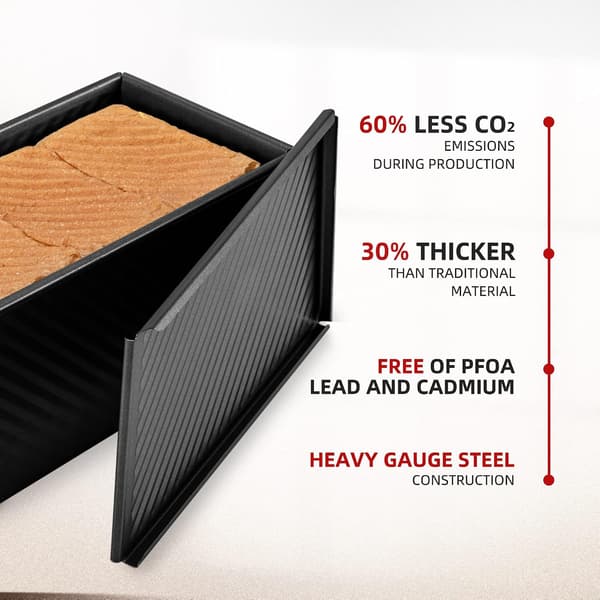 Brødform 2-pak, 1 lb Non-Stick Brødform Med Låg Carbon Stål C