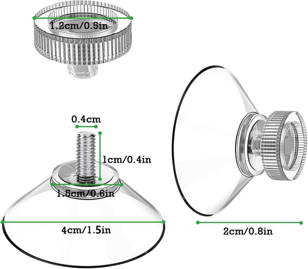 25 kpl imukuppeja Ø 40 mm M4 - läpinäkyvät imukupit