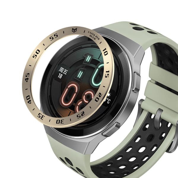 Retro Gullram - Svart Tekst for Huawei Watch GT2E