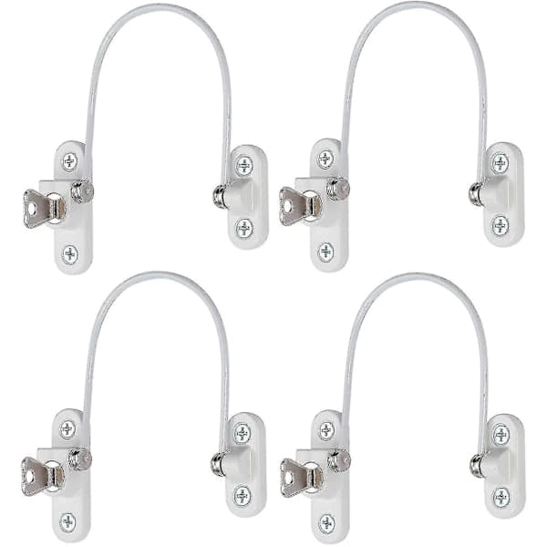 st vindusbegrenser, vindusbegrenser, barnesikre vinduslåser, vinduslås, dørlås - Hvit White White