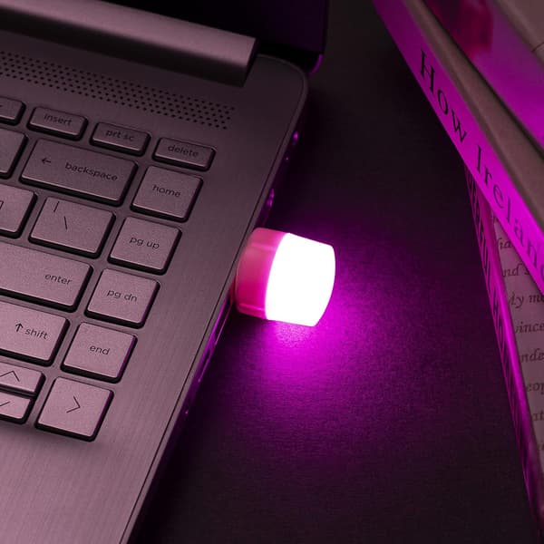 Mini USB-natlampe, kompakt LED-lampe, bærbar belysning, Ambie