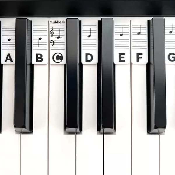 Avtakbare etiketter for piano / keyboard - 61 tangenter