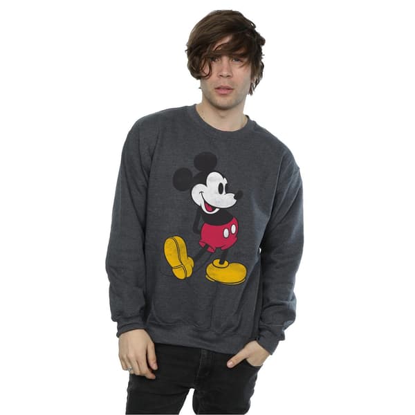 Disney Mickey Mouse Classic Kick Sweatshirt til mænd L Mørkegråmeleret Dark Heather L