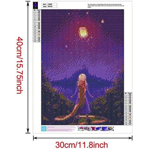 DIY Diamantmaleri Sæt, 12x16 tommer, Rapunzel