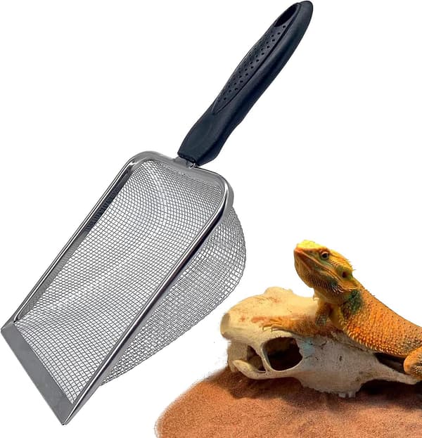 1. Rustfrit Stål Reptil Sand Substrat Skovl Skovl Si Fin Me