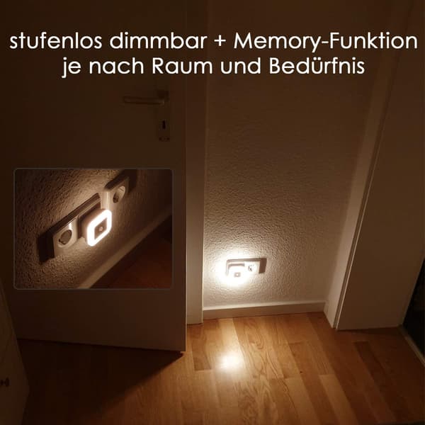 Motion Sensor LED Night Light Set of 2 - Dimmable & 3 Modes (Auto/On/Off) [JUN]