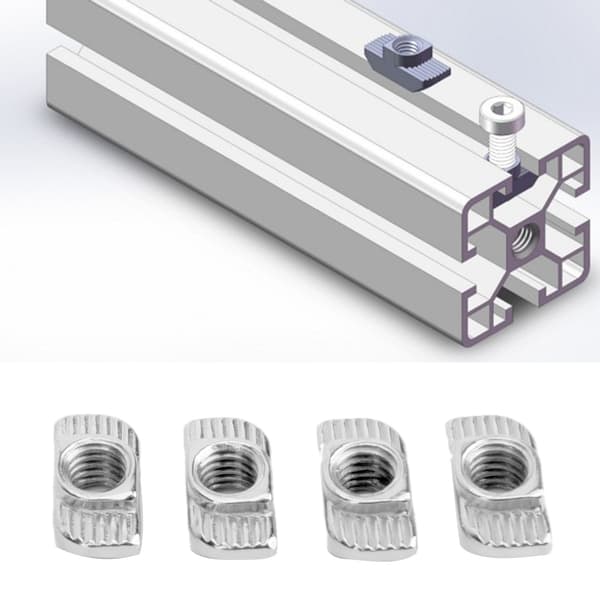 Europeisk Standard T-mutter M6 Gjenge 30T Glidemutter 100 stk