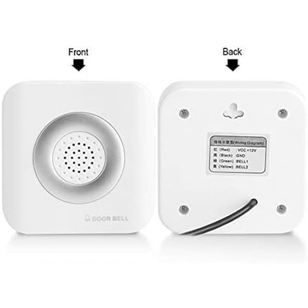 Elektronisk kablet dørklokke DC 12V dørklokkealarm (hvit)