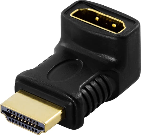 HDMI-adapter, 19-pin ma til fe, vinklet Svart