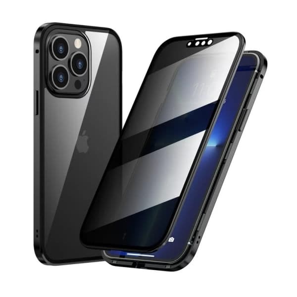 iPhone 15 Pro Privacy Heltäckande Premium Skal Glasbaksida V4 Transparent