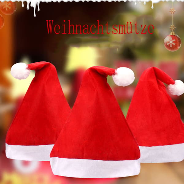 Julehat, julehat, julehat til voksne, blød plys julehat, klassisk julehat, julehat til voksne, julehat.