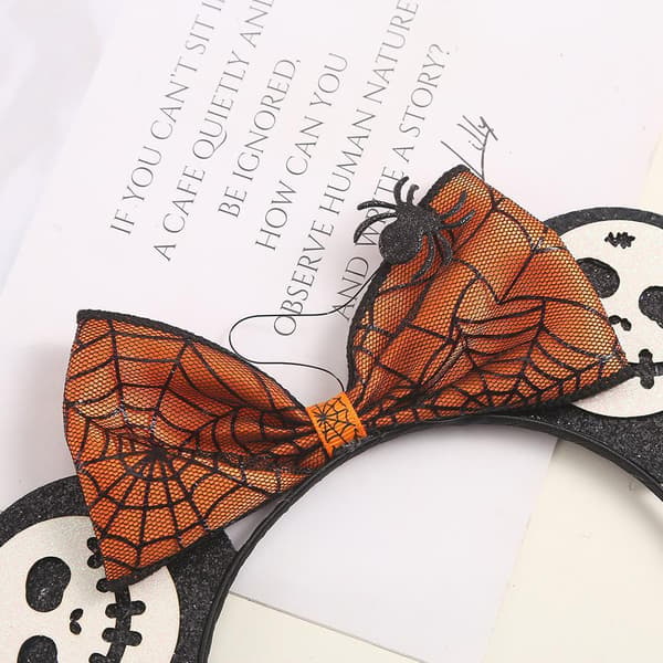 Halloween hodeplagg spøkelse spindelvev hode pop pannebånd prinsesse hode pop Halloween glad hårtilbehør cosplay festdekorasjon 2 stykker