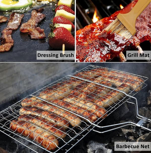 Grill til grillning, bur til persille, til kød, grøntsager og fisk