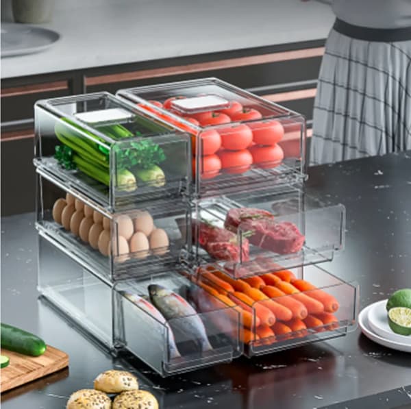 Kylskåpsförvaringslåda 34*12,8*11cm Kylskåpslåda Organizer Hängande Transparent Låda Förvaring