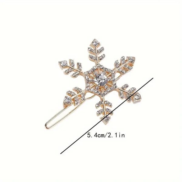 Glittrande Snöflinga Strass Hårklämmor 6-pack - Guld & Silver Kristall Brudhårnålar för Kvinnor Flickor, Vinterbröllop Jul Håraccessoarer