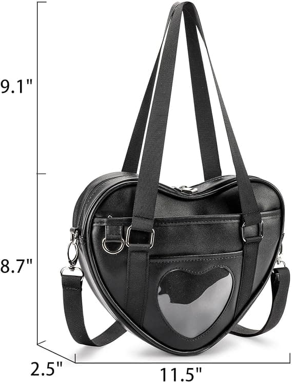 Ita Bag Crossbody Hjerteformet Håndtaske til Anime Pins Display