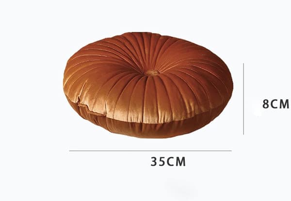 Gresskarformet Gulvpute - Rund for Bilsete, Stol, Sofa og Seng (35cm, Rosa)