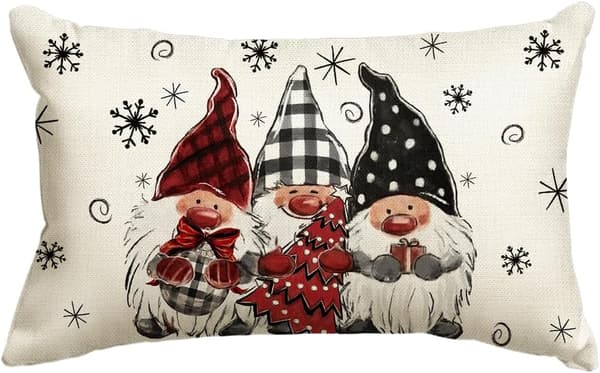 30×50×1cm Julsnö Tomte Pudebetræk, 12 x 20 Tommer Vinterferie Pudebetræk Dekoration til Sofa