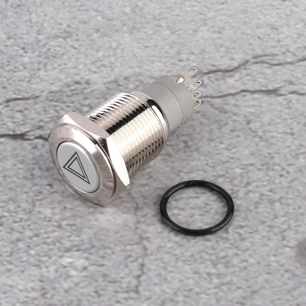 New 16mm Universal Red LED Car Emergency Warning Light Push Button On/Off Switch