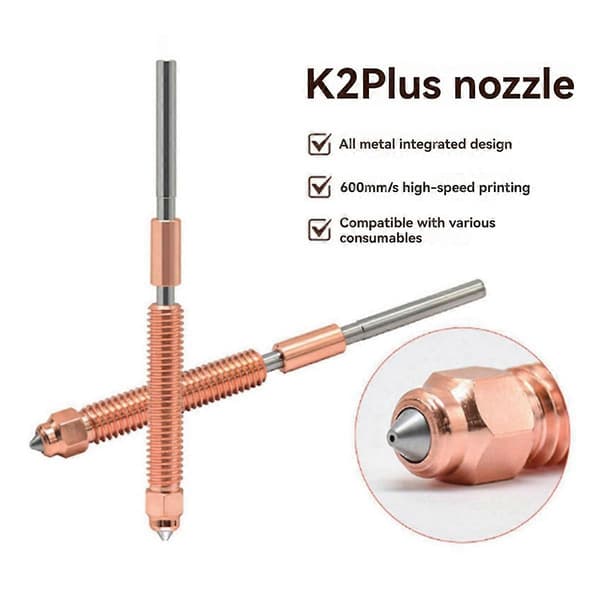 Til K2 Plus Dyse Quick Change Dyse Kit Hærdet Stål Design til K2 Plus 3D-printer 2 stk 0,8 mm