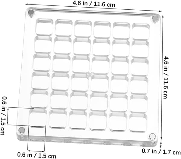 2 stk akrylskalldisplayboks med 36 rom, snegleholder