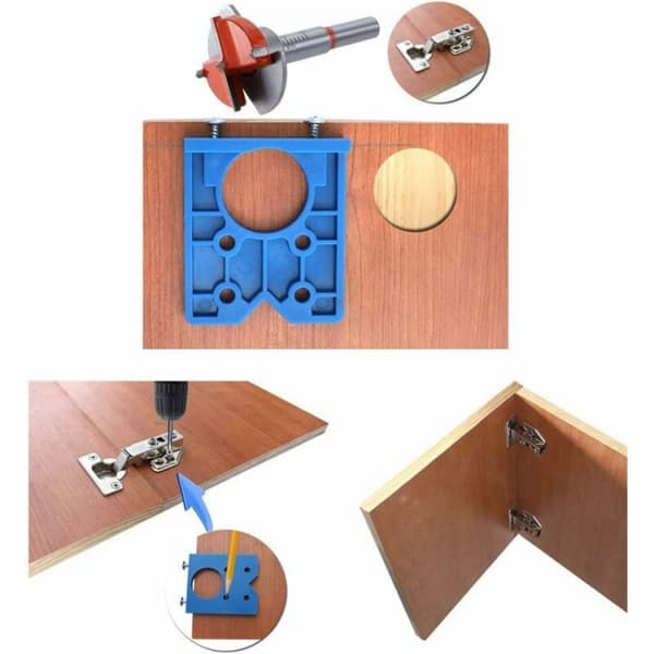 35MM Hinge Jig Hidden Hinge Drill Bits Set Drilling Locator Gu