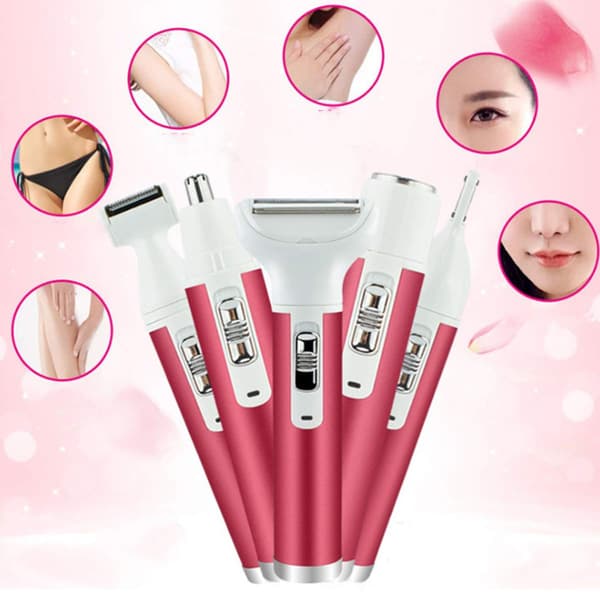 5-i-1 Bikini Hårtrimmer Sæt til Kvinder USB Hårfjerning Epilator Barbermaskine til Kvinder Hårfjerning