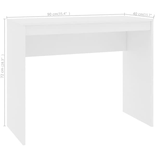 vidaXL Skrivebord hvit 90x40x72 cm konstruert tre Hvit Vit