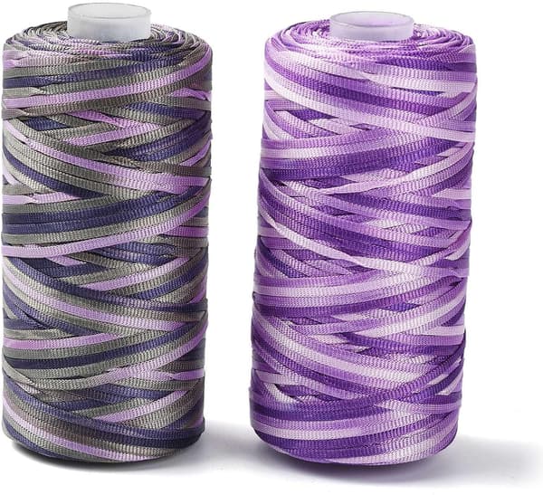 3 mm lila handvirkande garn issilke polyestertråd Purple