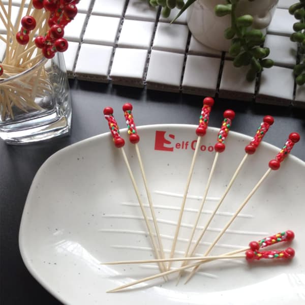 Cocktailpinde 100 stk Træ Tandstikkere til Snacks Tapas S