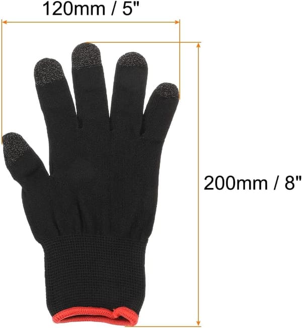 Spilhandsker Finger Gaminghandske Åndbar Anti-sved Touch Mobil Controller Sort til Gaming Sort