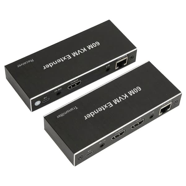 60m KVM Extender Multifunktionel 1080P 60Hz HD Multimedia Interface KVM USB Extender til TV DVD-afspiller PC 100-240V