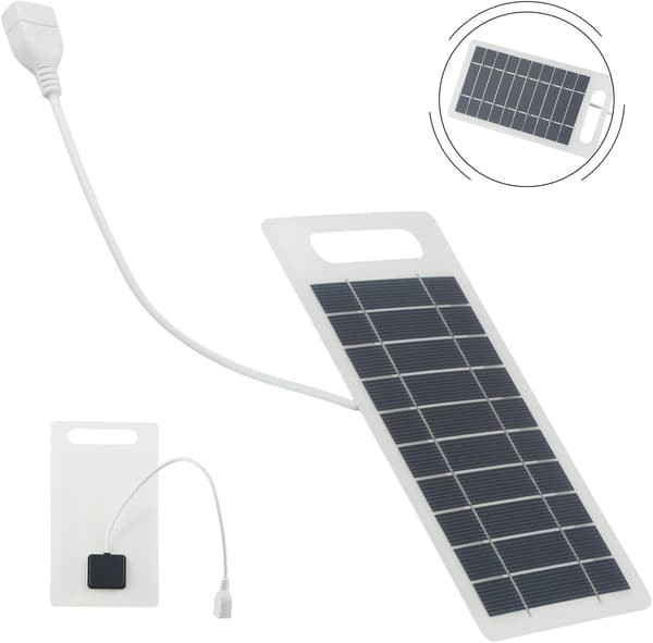 Kamera Telefon Polysilisium 2W 5V Solcellepanel med Lang Kabel for Trådløs Dørklokke, Mobil Strøm