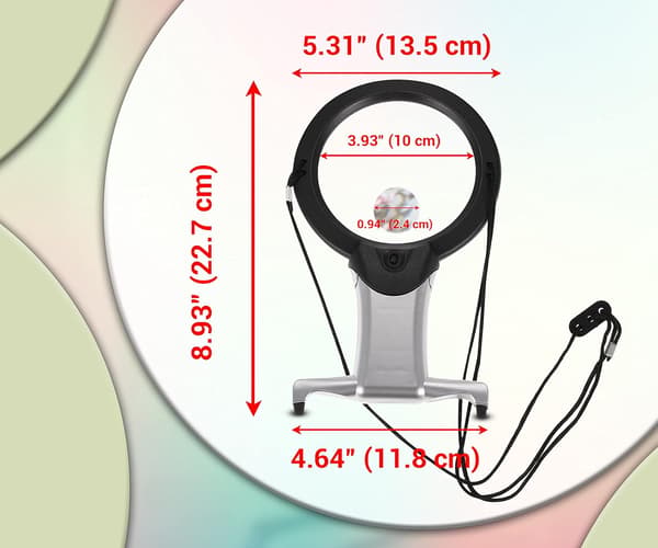 Suurennuslasi valolla 2 in 1 Handsfree-lukulasit