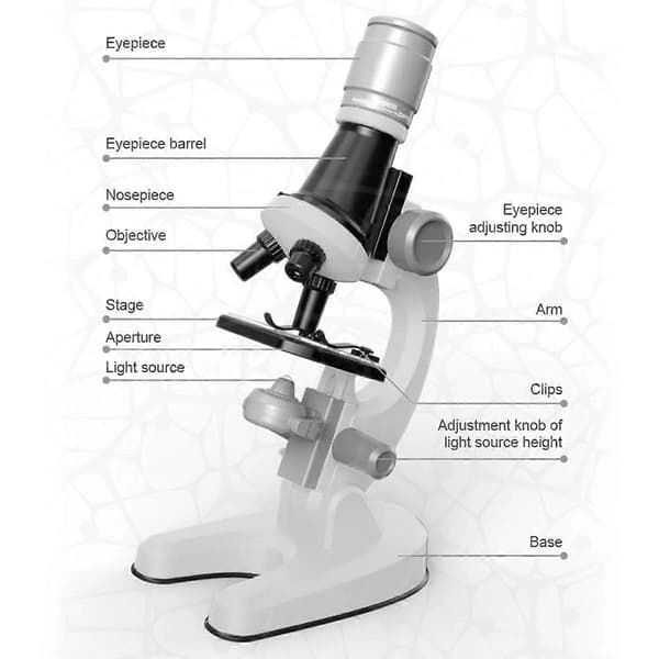 100X 400x 2000X Monocular Optical Microscope for Elementary School Children, Scientific Handheld Microscope, Experimental Biology