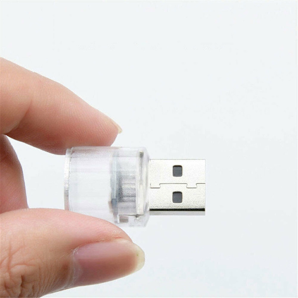 1x Mini Lampe Pære Tilbehør USB LED Bil Interiør Neon Atmo