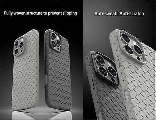 Compatible with iPhone 16 Pro Max Case, Heat Dissipation and Breathable, Lightweight and Drop-Proof with Trendy Woven Pattern Design