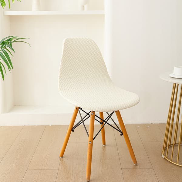 Stolebetræk i moderne middelalderstil med flettet halm, sæt med 4 (beige, sæt med 4)