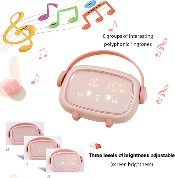 Children's Alarm Clock, LED Digital Alarm Clock, Wake-up Light and Night Light