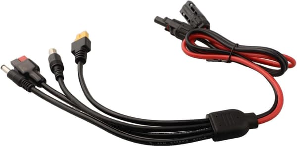 Koblingsadaptere 4-i-1 XT60 og DC5521/DC7909-innganger, optimalisert solcellepanelsett for