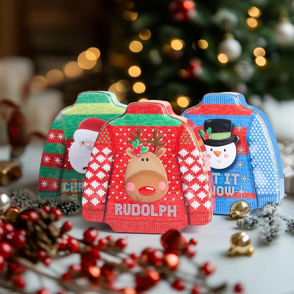 Christmas Gift Set - 3x Christmas Cookie Jar - Metal Cookie Jar - Candy Jar - Candy Jar