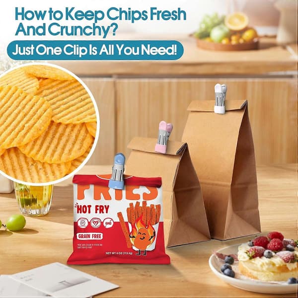 Klesklyper Kraftige 30-pakning, Metall Chipsklyper, Klesklyper