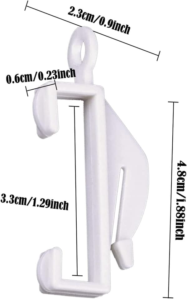 (White) Curtain Track Gliders, Curtain Hooks, 50 Pcs Curtain Hooks