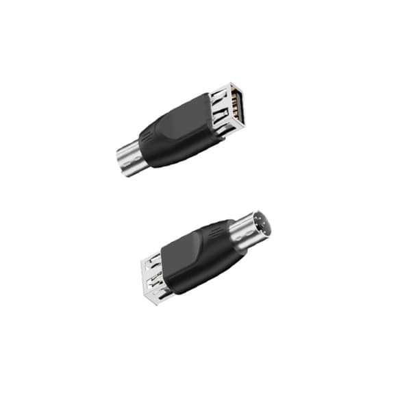 PS2 til USB hun til PS2 han adapter til tastatur og mus 2-pak sort