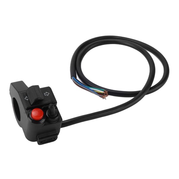 22mm Left Motorcycle 7/8 inch Handlebar Switch 3 in 1 Horn Turn Signal High Low Headlight Push Button