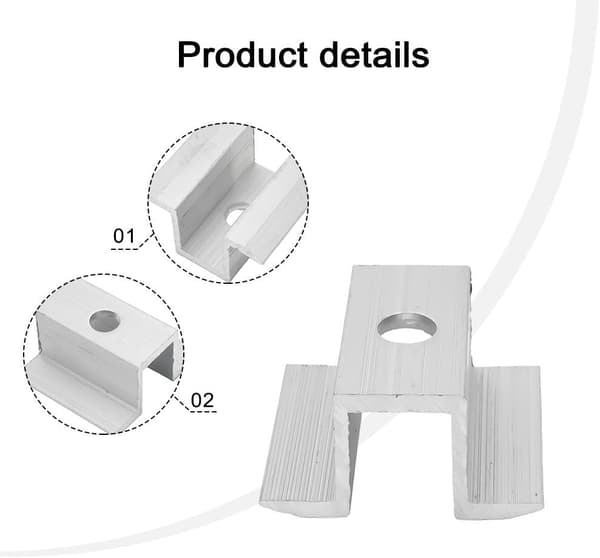 Sæt med ti designede effektive monteringer i rammehøjder - aluminium solcelle midterklemmer til 2550MM (40mm) 40mm 40mm