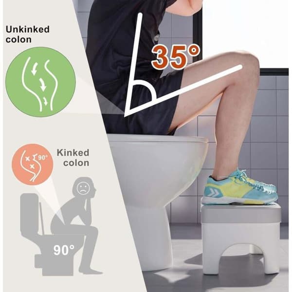Toiletstol til voksne / badeværelsesskammel (sort, 39 x 17 x 20 cm)
