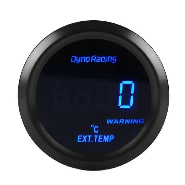 2 tommer 52 mm eksostemperaturmåler Digital eksostemperatur EXT-måler Blå LED bilmåler med sensor