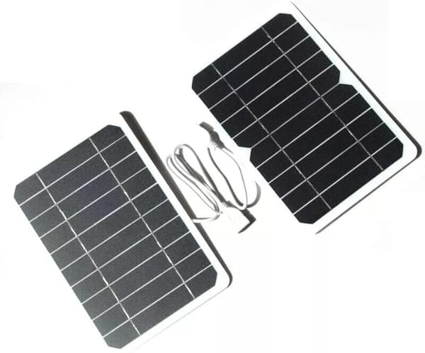 USB-lader Camping Vandring, Powerbank Telefoner 5W Monokrystallinsk Solcellepanel for Bærbare Strømtabletter